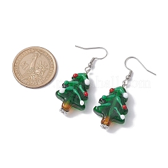 Christmas Theme Glass Dangle Earrings&nbsp;EJEW-TA00475-03