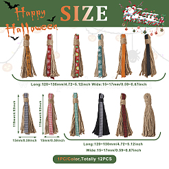 12Pcs 12 Style Jute Tassel Pendants&nbsp;FIND-BT0001-19