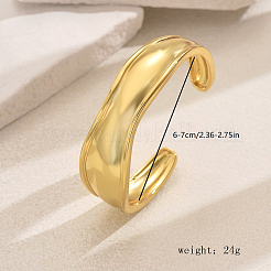 Brass Wide Irregular Open Cuff Bangle for Daily Street Style Layering&nbsp;QP3499-2