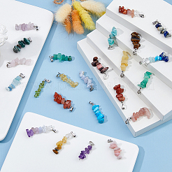 56Pcs 28 Styles Natural & Synthetic Mixed Gemstone Pendants&nbsp;PALLOY-FH00067