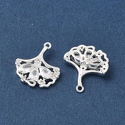 Brass Micro Pave Clear Cubic Zirconia Pendants&nbsp;KK-C168-03S