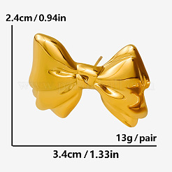 Stylish Sweet 304 Stainless Steel Bowknot Stud Earrings for Women&nbsp;HF1688-2