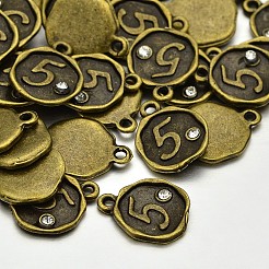 Antique Bronze Plated Alloy Rhinestone Charms&nbsp;ALRI-J153-05-NF