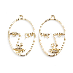 Alloy Open Back Bezel Pendants&nbsp;PALLOY-I197-03G