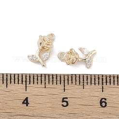 Brass Micro Pave Clear Cubic Zirconia Pendants&nbsp;KK-K351-43B-G