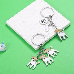 WEWAYSMILE 2 pcs Dog Keychain Car Keychain Pet Pendant Key-Ring Lovely Dog Key-ring Portable Metal Keychain Gift for Pet Lover Birthday Puppy Theme Party Supplies (Jack Dog)&nbsp;JX796A