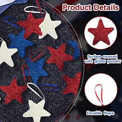 24Pcs 3 Colors Independence Day Foam Star Pendant Decorations&nbsp;AJEW-CN0004-58