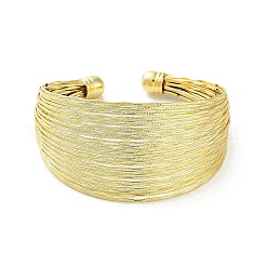 Brass Multi Lines Cuff Bangles&nbsp;BJEW-D039-01G