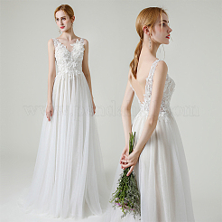 Flower Multi-Layer Polyester & Sequin Embroidery Appliques&nbsp;PATC-WH0010-35
