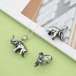 Retro 316 Surgical Stainless Steel Elephant Pendants&nbsp;STAS-E096-15AS