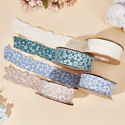 Flower Polyester Ribbons&nbsp;SRIB-WH20020-053B-03