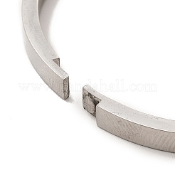 Egg Shaped 201 Stainless Steel Grooved Hinged Bangles&nbsp;STAS-G306-01P