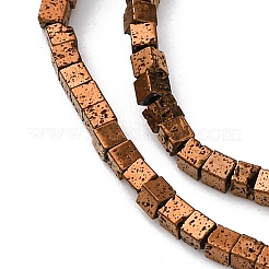 Electroplated Natural Lava Rock Beads Strands&nbsp;G-A256-B01-01H