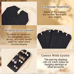 Portable PU Leather Earring Display Cards&nbsp;EDIS-WH0016-062