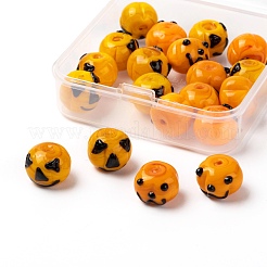 20Pcs 2 Style Autumn Theme Handmade Lampwork Beads&nbsp;LAMP-LS0001-02