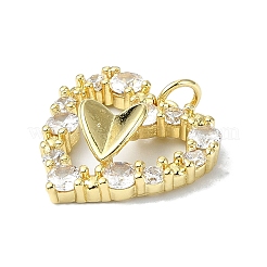 Rack Plating Real 18K Gold Plated Brass Micro Pave Cubic Zirconia Pendants&nbsp;KK-B084-21G