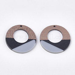 Tri-color Resin & Walnut Wood Pendants&nbsp;RESI-S358-74A