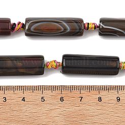 Natural Banded Agate/Striped Beads Strands&nbsp;G-A306-B02-01