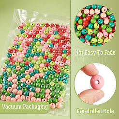 240Pcs 6 Colors Natural Wooden Beads&nbsp;WOOD-TA0002-74E