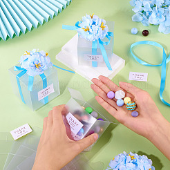 Clear PVC Candy Gift Packaging Boxes with Ribbon & Artificial Flower&nbsp;CON-TAC0001-20B