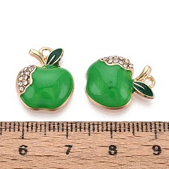 Rack Plating Alloy Crystal Rhinestone Enamel Pendants&nbsp;PALLOY-T091-29B
