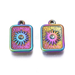 Rack Plating Rainbow Color Alloy Pendant Rhinestone Settings&nbsp;PALLOY-N163-184