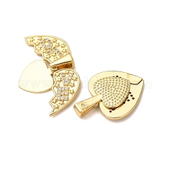 Brass Micro Pave Cubic Zirconia Openable Pendants&nbsp;KK-D012-05G