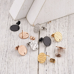 32Pcs 16 Styles 304 Stainless Steel Ear Stud Findings&nbsp;STAS-TA0001-37