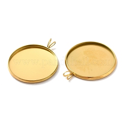 Ion Plating(IP) 304 Stainless Steel Pendant Cabochon Settings&nbsp;STAS-I069-37G-25MM