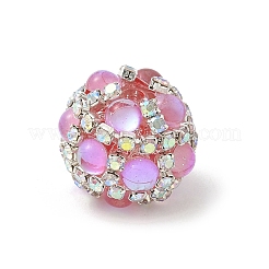 Sparkling Acrylic Encrusted Round Beads&nbsp;CLAY-NH0003-03S