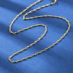 2MM Brass Textured Link Chain Necklaces&nbsp;NJEW-L356-02G