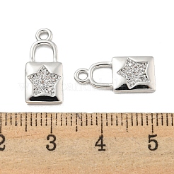 Brass Micro Pave Clear Cubic Zirconia Pendants&nbsp;KK-G492-03A-P