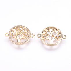 Brass Micro Pave Cubic Zirconia Links&nbsp;ZIRC-F061-12G