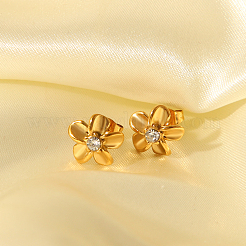 Elegant 304 Stainless Steel Flower Stud Earrings&nbsp;BN1481