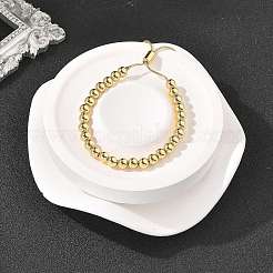 Rack Plating Brass Round Beaded Slider Bracelet for Women&nbsp;X-BJEW-B066-01A-01