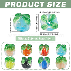 56Pcs 7 Colors Handmade Lampwork Fruit Beads&nbsp;LAMP-ME0001-24