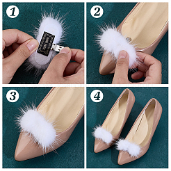 Mink Hair Shoe Buckle Clips&nbsp;FIND-WH0148-467B