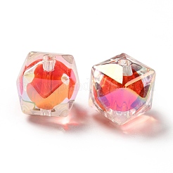 Two Tone UV Plating Rainbow Iridescent Acrylic Beads&nbsp;TACR-D010-02F