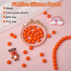100Pcs Silicone Beads Round Rubber Bead 15MM Loose Spacer Beads for DIY Supplies Jewelry Keychain Making&nbsp;JX444A