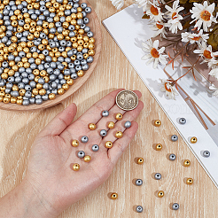 600Pcs 2 Colors Spray Painted Round Natural Schima Wood Beads&nbsp;WOOD-ME0001-26