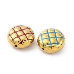 304 Stainless Steel Enamel Waffle Beads&nbsp;STAS-B085-01G