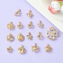 150Pcs 15 Styles Rack Plating Iron Pendants&nbsp;IFIN-YW0003-54