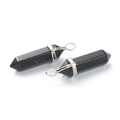 Natural Obsidian Pointed Pendants&nbsp;G-M378-01P-A17