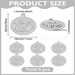 8Pcs 201 Stainless Steel Pendants&nbsp;STAS-LP0003-47