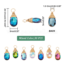30Pcs Faceted Glass Pendants&nbsp;FIND-GA0002-69