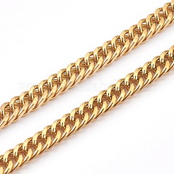 304 Stainless Steel Diamond Cut Cuban Link Chain Necklaces&nbsp;NJEW-JN03367-03