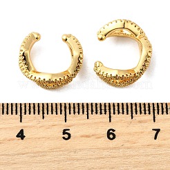 Brass Micro Pave Clear Cubic Zirconia Cuff Earrings&nbsp;EJEW-K309-11G