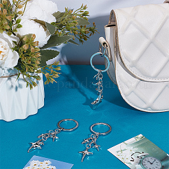 3Pcs 3 Styles Star Alloy Keychains&nbsp;KEYC-BBC0001-07