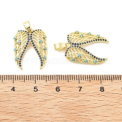 Wings Brass Micro Pave Cubic Zirconia Pendants&nbsp;KK-M325-11G