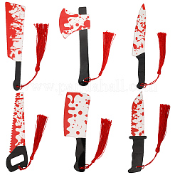 6Pcs 6 Styles Blood Acrylic Bookmarks with Tassel&nbsp;AJEW-CP0009-56